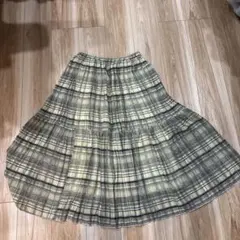 chocolraffinerobeチェック柄フレアスカート ウエストゴム