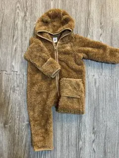 baby GAP クマ耳フード付きボアロンパース カバーオール 3-6ヶ月