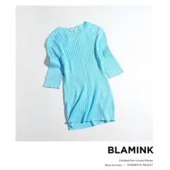 350h*美品 定8.8万 ブラミンク コットン シアー リブニットのサムネイル