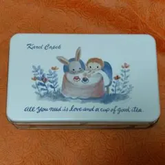 Karel Čapek カレルチャペック　イラスト付ティー缶 缶のみ