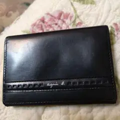 agnès b. VOYAGE 黒 レザー 名刺入れ