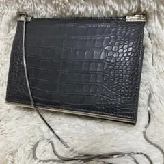 nouer ヌエール　クロコ　型押し　ショルダーバッグ　グレーのサムネイル