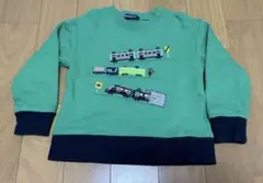 klädkap　電車刺繍　長袖トレーナー　110cm