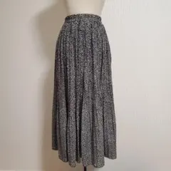 フレアロングスカート☆黒白