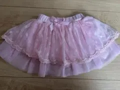 ○ピンク フリル付きキュロットスカート 100cm