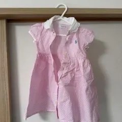 Ralph Lauren ピンク ギンガムチェック ワンピース