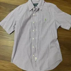 Ralph Lauren M パープルチェック 半袖シャツ