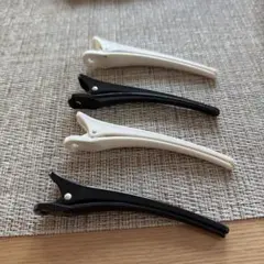 ヘアピン クリップ式 4個セット ホワイト ブラック