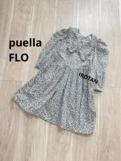 FLOフロー♡韓国子ども服 花柄ワンピース 襟付き フリルフラワー キッズ女の子のサムネイル