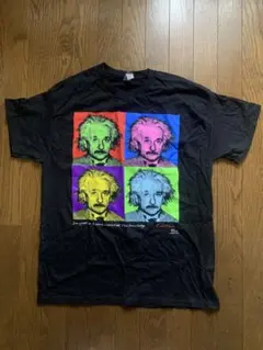 メキシコ製 アインシュタイン 相対性理論 Tシャツ 鬼フェード 黒L