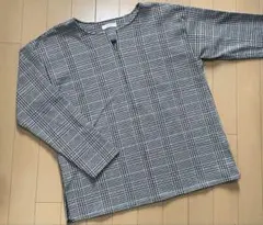 a.v.v チェック柄 長袖 Vネック トップス