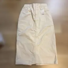 CINEMA CLUB クリームタイトスカート　コーデュロイ