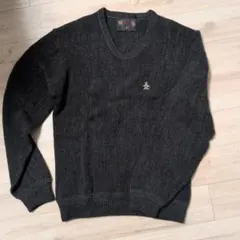 Munsingwear Vネック ニット セーター チャコールグレー S