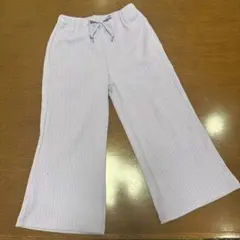 GU キッズ ワイドパンツ パープル 紫 リブプルオンパンツ
