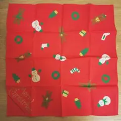 ハンカチ 1枚 クリスマス 1990年 ソニークリエイティブ レトロ