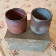 青備前煎茶碗・陶岳龍峰　各4客 青備前煎茶碗・陶岳龍峰 各4客