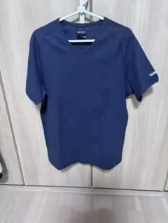 【Y2K】00s NIKE リブ Vネック Tシャツ ネイビー M テックのサムネイル