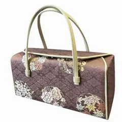 新品 正絹 和装用バック お茶席ボストン 利休バック かぶせタイプ 本革のサムネイル
