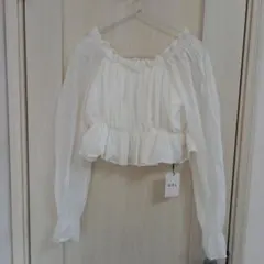 GRL フリルデザイン ホワイトブラウス