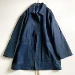 タグ付 美品 レトロ ヴィンテージ ORORA ハーフコート ネイビー L