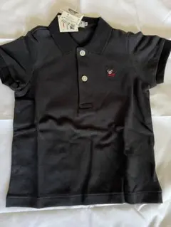 新品未使用ミキハウス　ダブルB 日本製 黒 ポロシャツ クマ刺繍