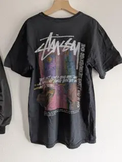 stussy ブラック Tシャツ Mサイズ グラフィックプリント