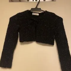 キッズ　H&M ブラック ボレロ　クロップド丈 トップス 4-6Y