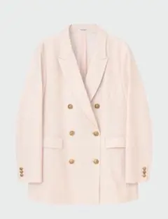 PLSTプラステ　リネンブランドダブルジャケット　ベージュ　L