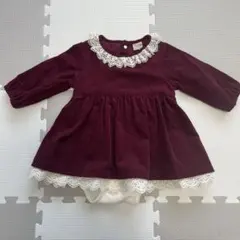 プティマイン petit mainコーデュロイ長袖ワンピース　80