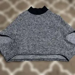 ヘリンボーンパターンのカジュアルトップス　ポンチョタイプの防寒着