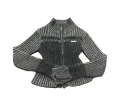 SLY SHAGGY MIX ZIP UP KNIT