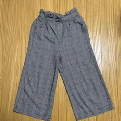ikka 150サイズ チェック柄 ワイドパンツ