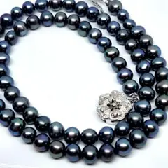 本真珠 パールネックレス パール Silver シルバー 金具 玉虫色 粒