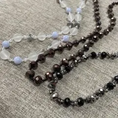 ビーズロングネックレス3本セット