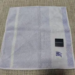 新品 バーバリー タオルハンカチ 薄紫色 ストライプ