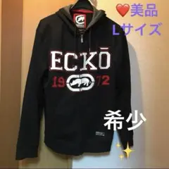 美品★90年代eckoアンリミテッドアウター★裏毛パーカー前開きLサイズ