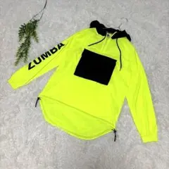 Zumba 正規品【S】フード付きトレーニングウェア 蛍光イエロー