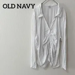 OLD NAVY ホワイトボタン付き　長袖シャツ 3X レディース