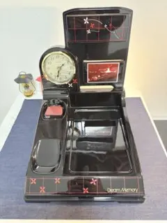 【未開封/動作OK】超希少 昭和レトロ 電話台 オルゴール付時計 漆器風 当時物