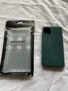 KWATUNG iPhone11用手帳型ケース ターコイズ