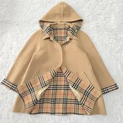 猫様✨BURBERRYS カシミヤ混 ノバチェック フード付 ロングコート L