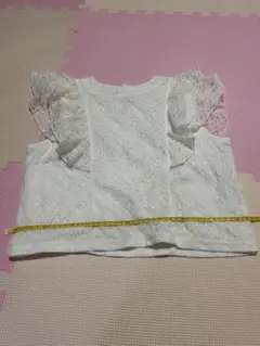 GRL レース ノースリーブシャツ Lサイズ ホワイト フリル