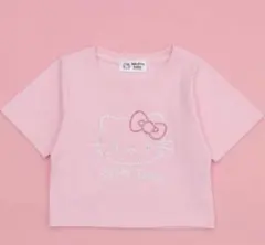 Hello Kitty ラインストーン ショート丈 Tシャツ ピンクのサムネイル