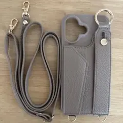 ショルダーストラップ付きスマホケース　キャメル