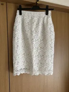 UNIQLO ホワイト レース タイトスカート S