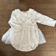 動物柄 フリル襟ロンパース 80cm