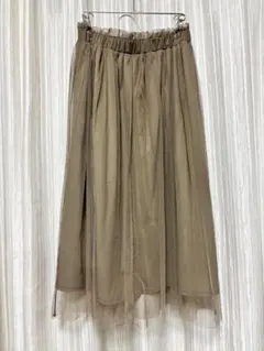 【ショコラフィネローブ 】チュールスカート ロング ベージュ Fのサムネイル