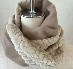 【再販】大人気❤️ベージュ❤️ジャガードボア　フリース　マフラー　冬　防寒
