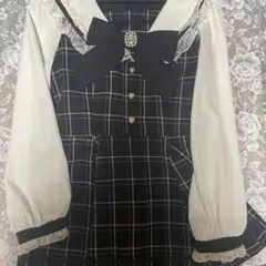 LIZLISA チェックセーラーワンピースセットアップ