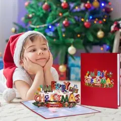 クリスマスカード 手作り ポップアップ グリーティングカード